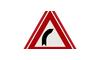 RVV Verkeersbord J03 - Vooraanduiding bocht naar rechts rood pijl scherpe driehoek waarschuwingsbord j3 breed